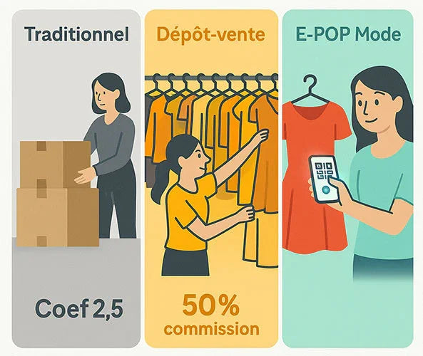 Dépôt-vente, achat-revente ou E-POP Mode : quel modèle est vraiment rentable pour les marques ?