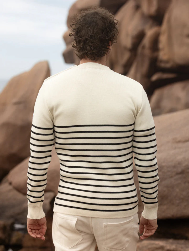 Pull marin "Petit Erquy" 50% Laine Homme- Ecru - Baie des Caps