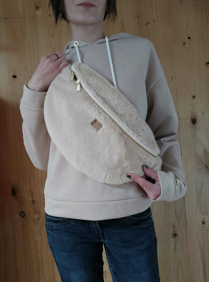 Sac banane Teddy - Fausse fourrure beige - Eïliem