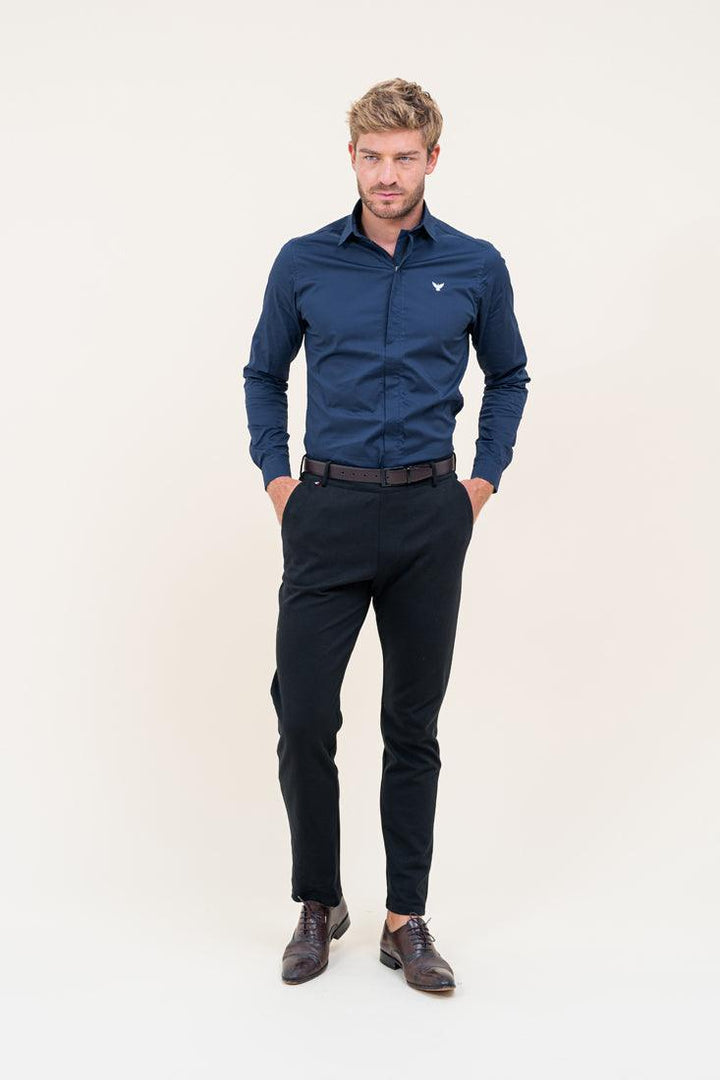 Chemise zip Marine homme - Elom