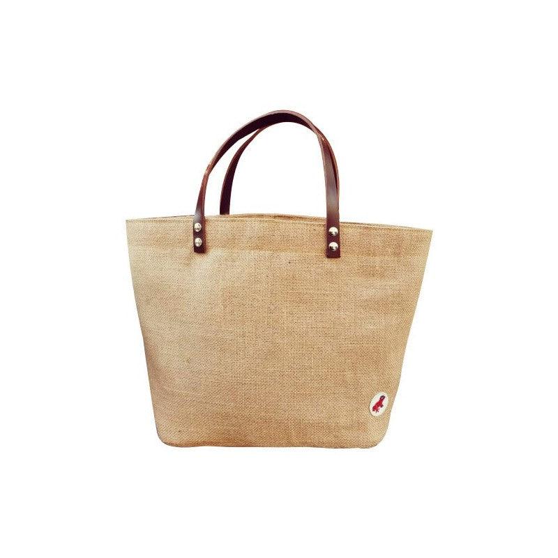 Jute tote bag - Small classic - Red frog