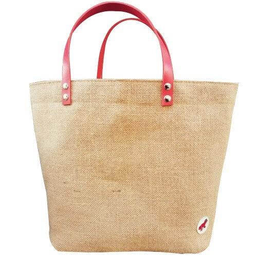 Jute tote bag - Small classic - Red frog