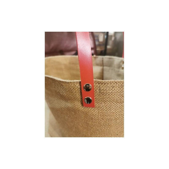 Jute tote bag - Small classic - Red frog