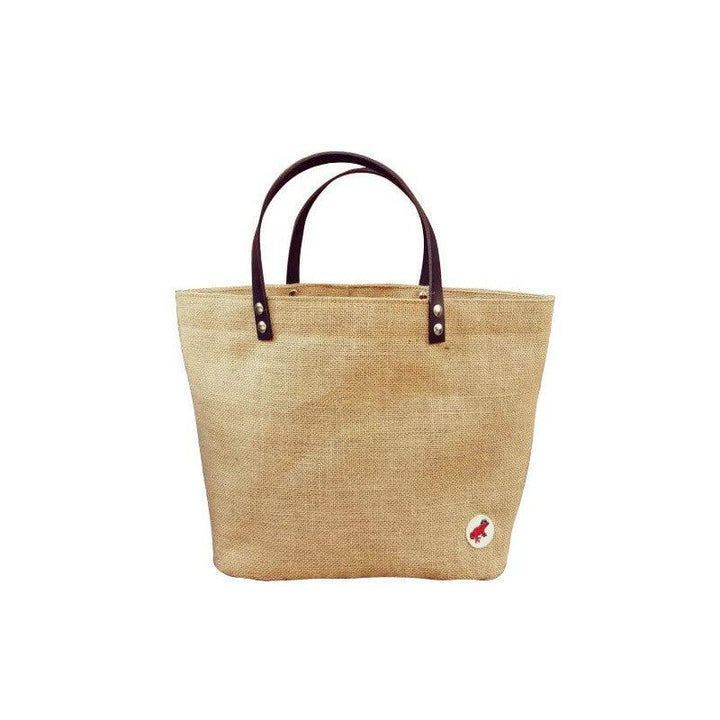 Jute tote bag - Small classic - Red frog