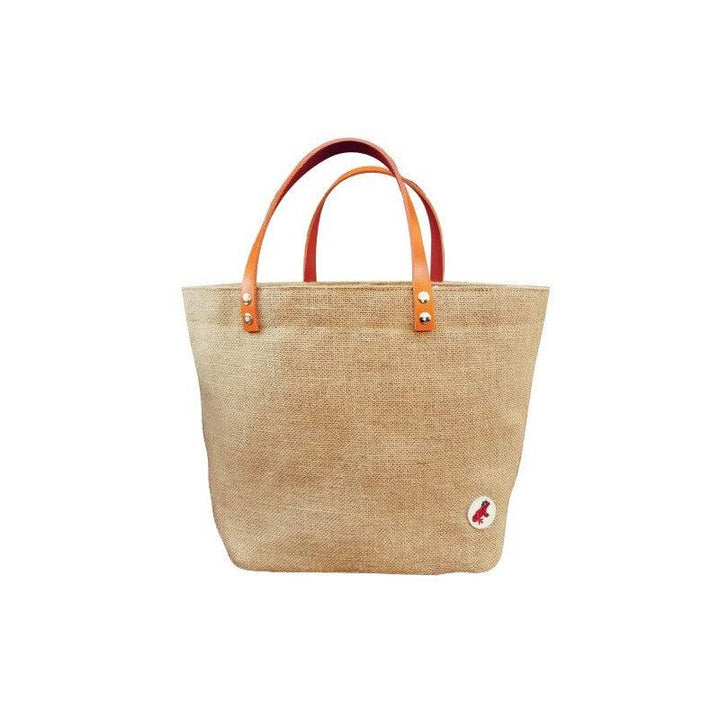 Jute tote bag - Small classic - Red frog