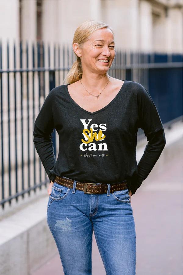 T-shirt en lin manches longues Made in France - Jeanne a dit - E-POP MODE - Corner de mode phygital