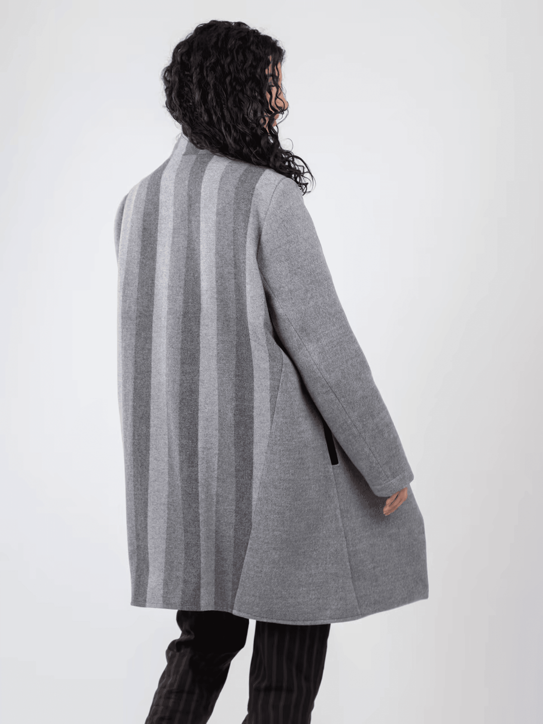 Manteau Koto Heavy -Grey-black- heather Green - Kanten - E-POP MODE - Corner de mode phygital