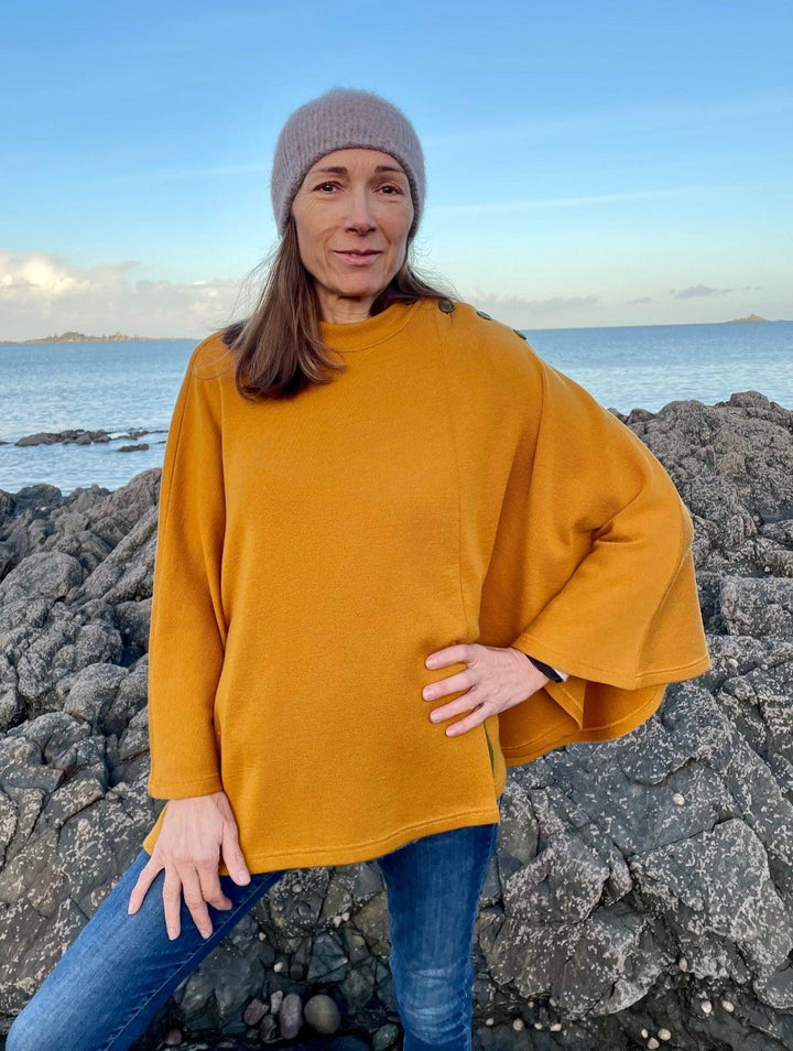 Poncho-cape « Ouessant » Curcuma - Maison Poncho