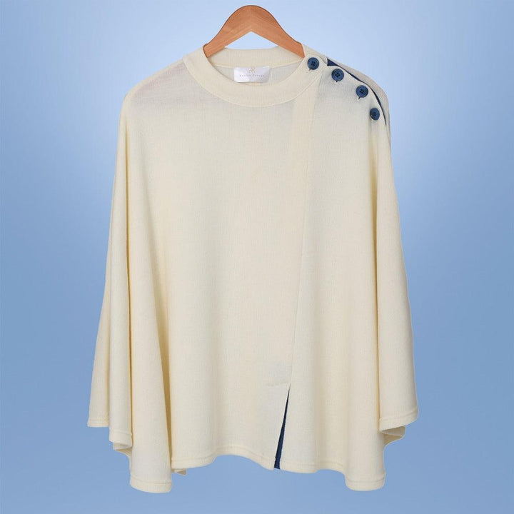 “Ouessant” Ivory Poncho-cape - Maison Poncho