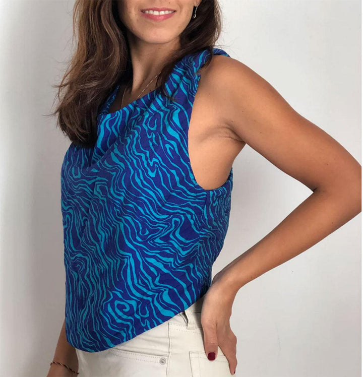 Blouse Liberté Bleue - Maloy STUDIOWEAR - E-POP MODE - Corner de mode phygital