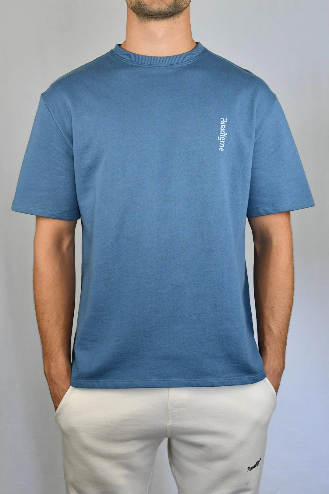 Organic Cotton T-shirt Blue/Banana/Grey - Paradigme