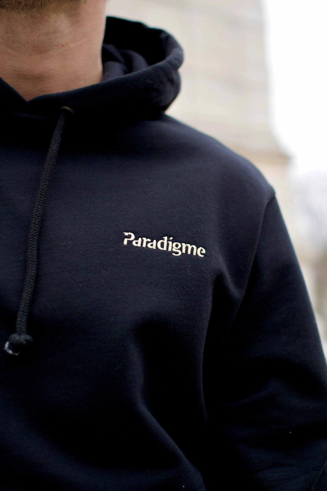 Hoodie Noir en Coton bio - Paradigme