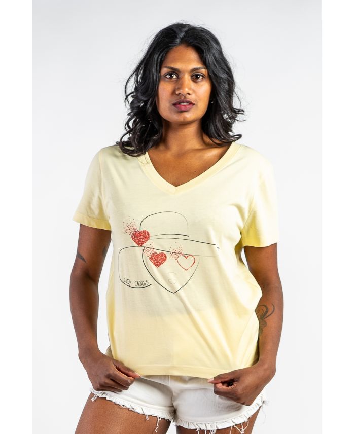 WOMEN'S V-NECK T-SHIRT ORGANIC COTTON - Ky-Kas