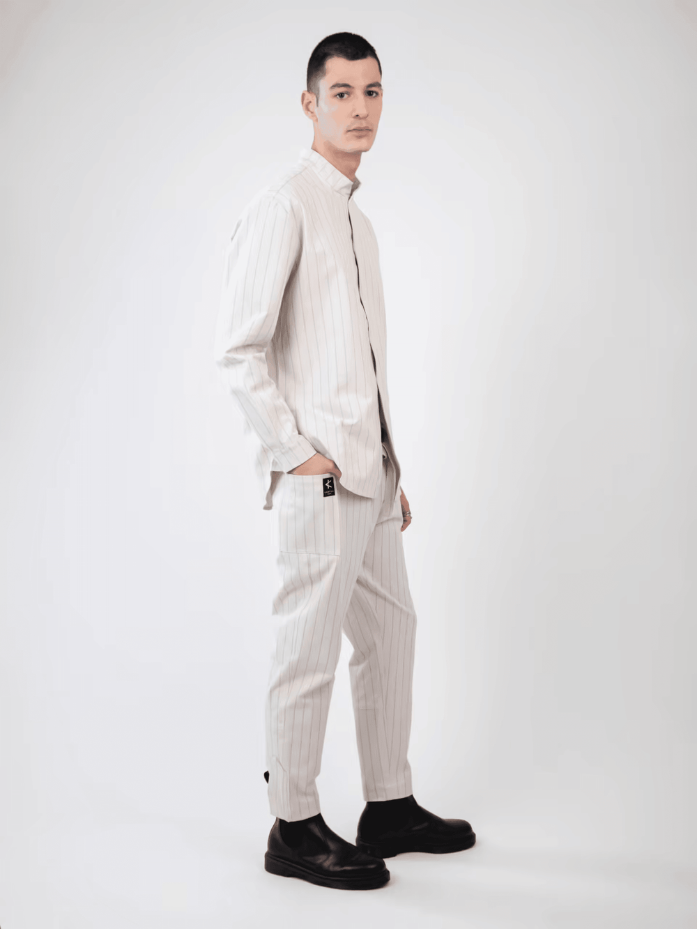 Chemise Yaku – White Stripe - Kanten - E-POP MODE - Corner de mode phygital