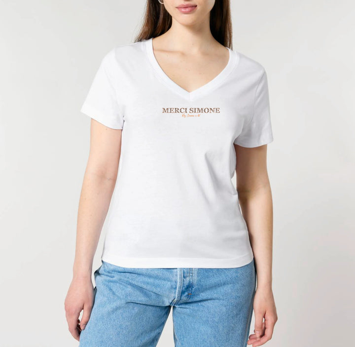 T-shirt femme en coton bio George " Merci Simone "
