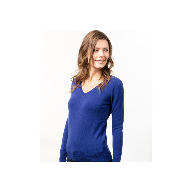 Women's V-Neck Sweater Merino-Cashmere - 8 colors Fanny - Le Pull Français