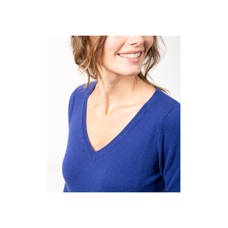 Pull Col V Femme Merinos-Cachemire - 8 coloris Fanny - Le Pull Français