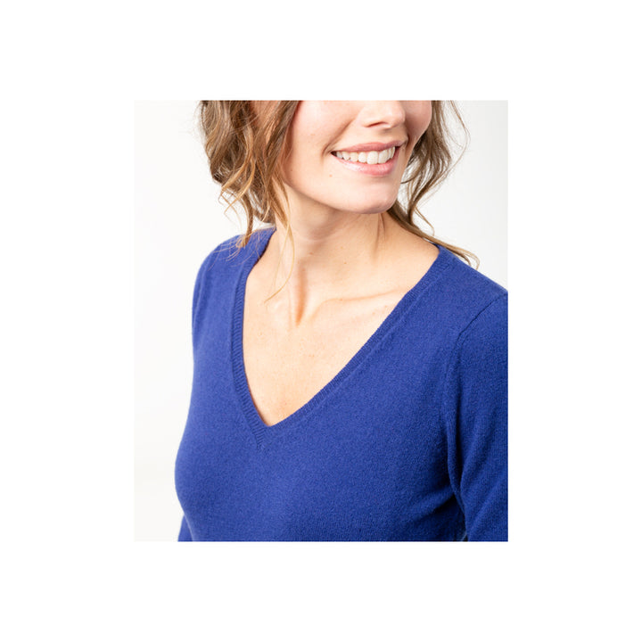 Women's V-Neck Sweater Merino-Cashmere - 8 colors Fanny - Le Pull Français