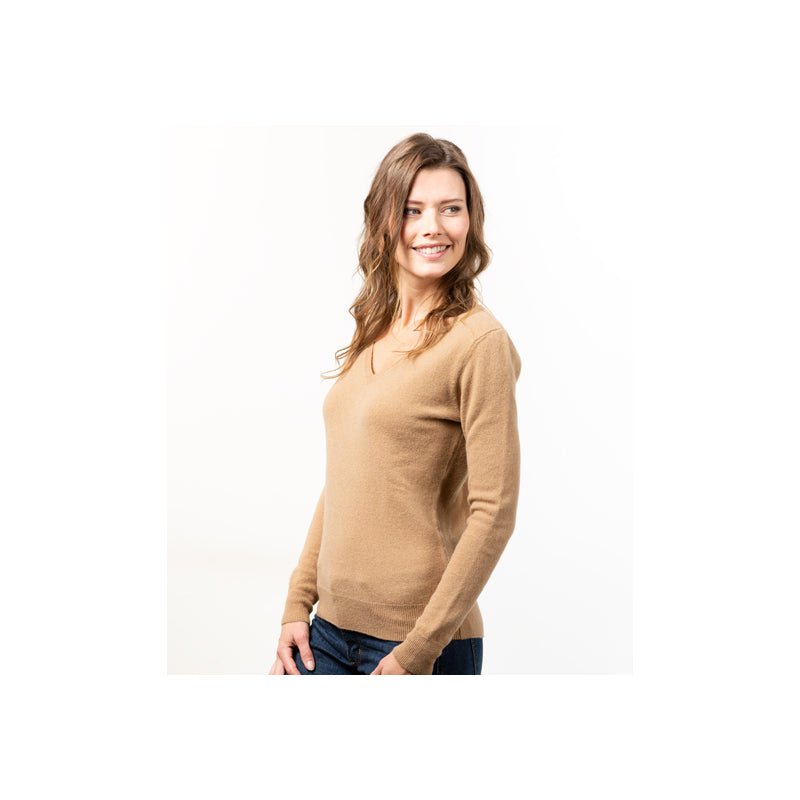 Women's V-Neck Sweater Merino-Cashmere - 8 colors Fanny - Le Pull Français