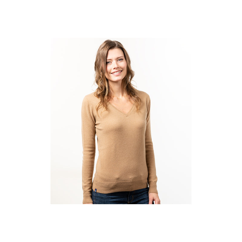 Women's V-Neck Sweater Merino-Cashmere - 8 colors Fanny - Le Pull Français