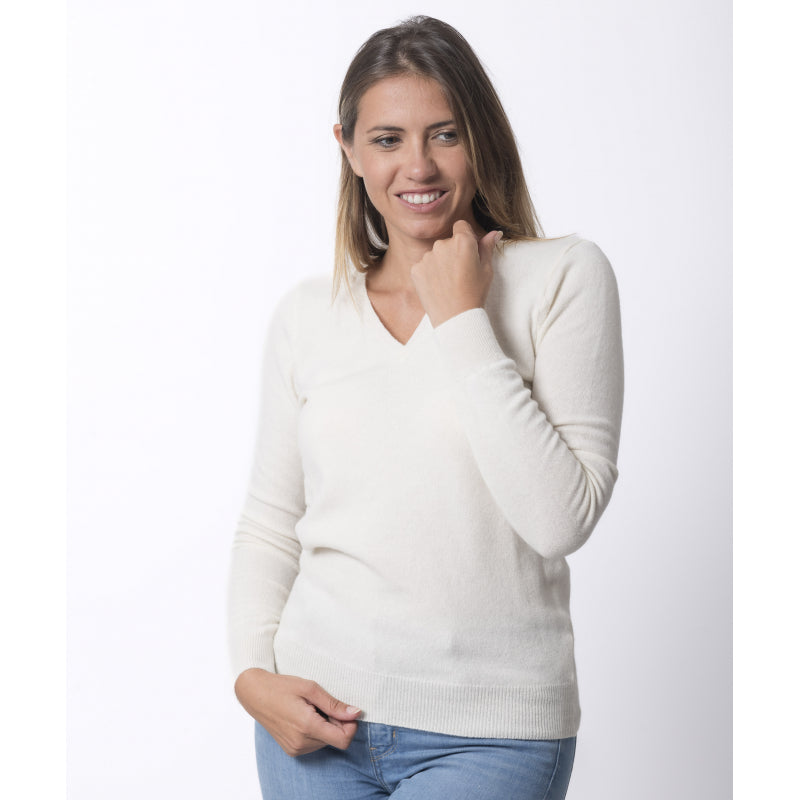 Women's V-Neck Sweater Merino-Cashmere - 8 colors Fanny - Le Pull Français