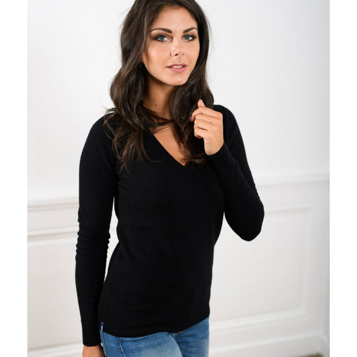 Women's V-Neck Sweater Merino-Cashmere - 8 colors Fanny - Le Pull Français