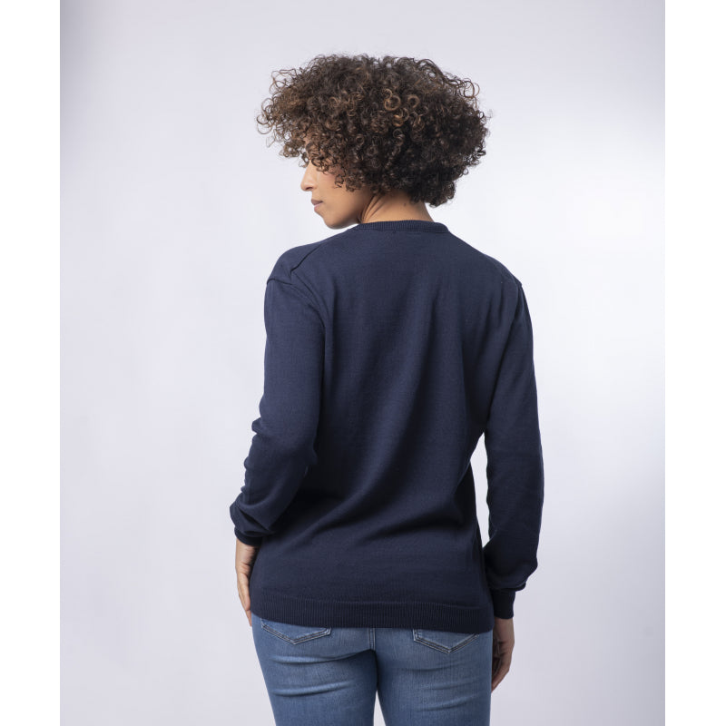 Pull Col rond Marine Coton Bio - Camille - Le Pull Français