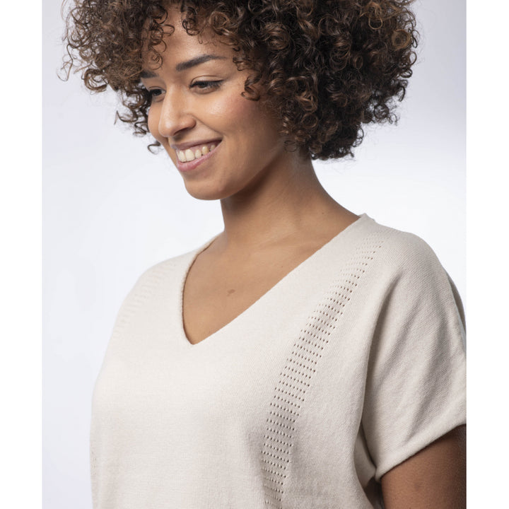 Organic Cotton Short Sleeve V-Neck Sweater - 2 Colors - Louison - Le Pull Français