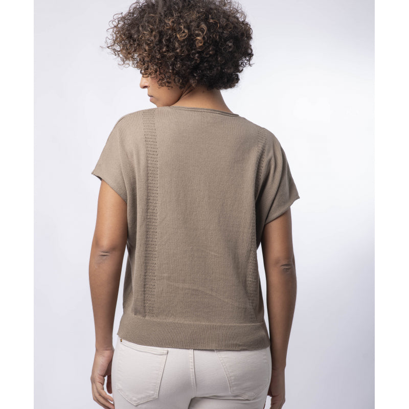 Organic Cotton Short Sleeve V-Neck Sweater - 2 Colors - Louison - Le Pull Français