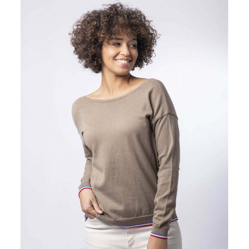 Pull Décolleté 2 EN 1 -Coton Bio- 3 coloris - Manon- Le Pull Français