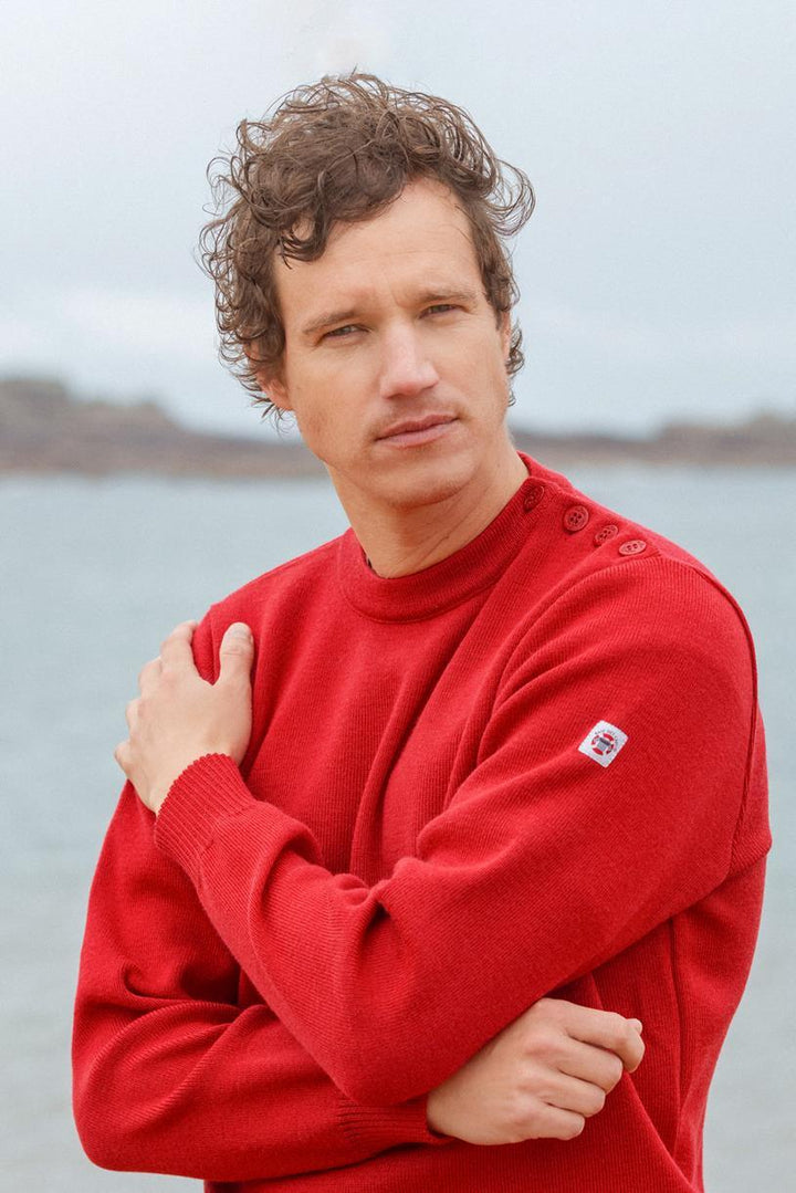 "Petit Erquy" Navy 100% Wool Men's Sailor Sweater - Baie des Caps