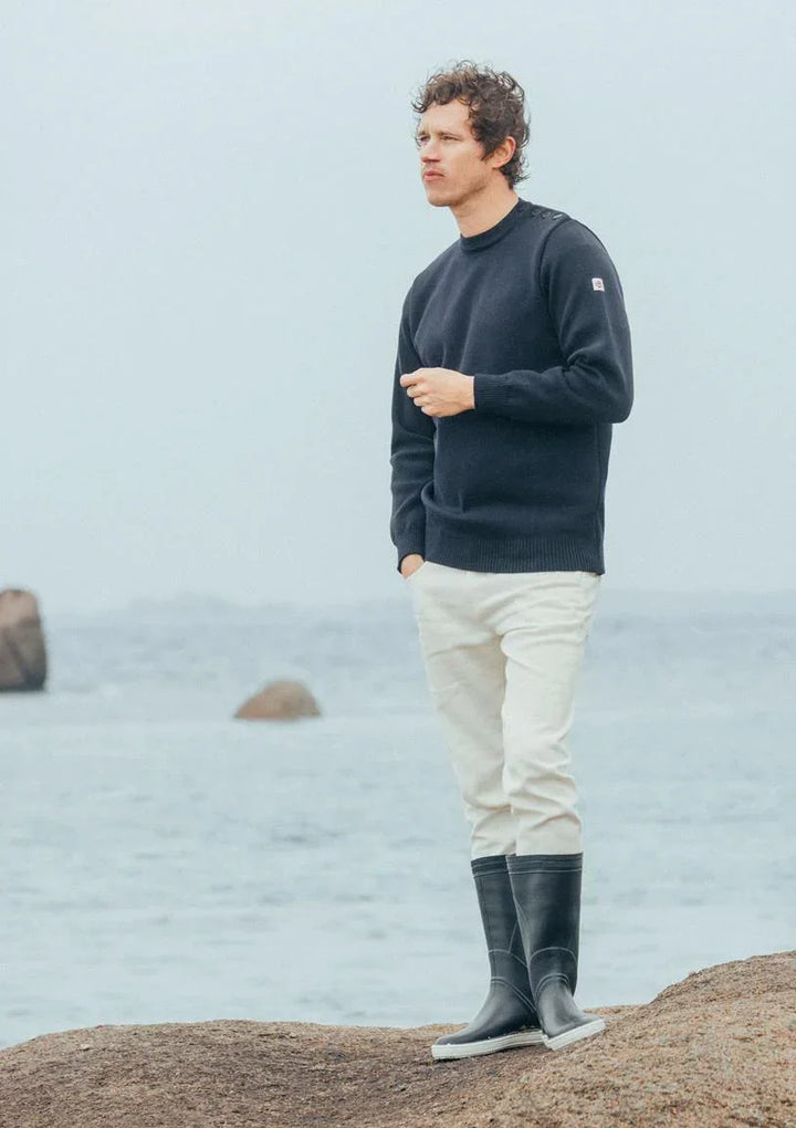 "Petit Erquy" Navy 100% Wool Men's Sailor Sweater - Baie des Caps