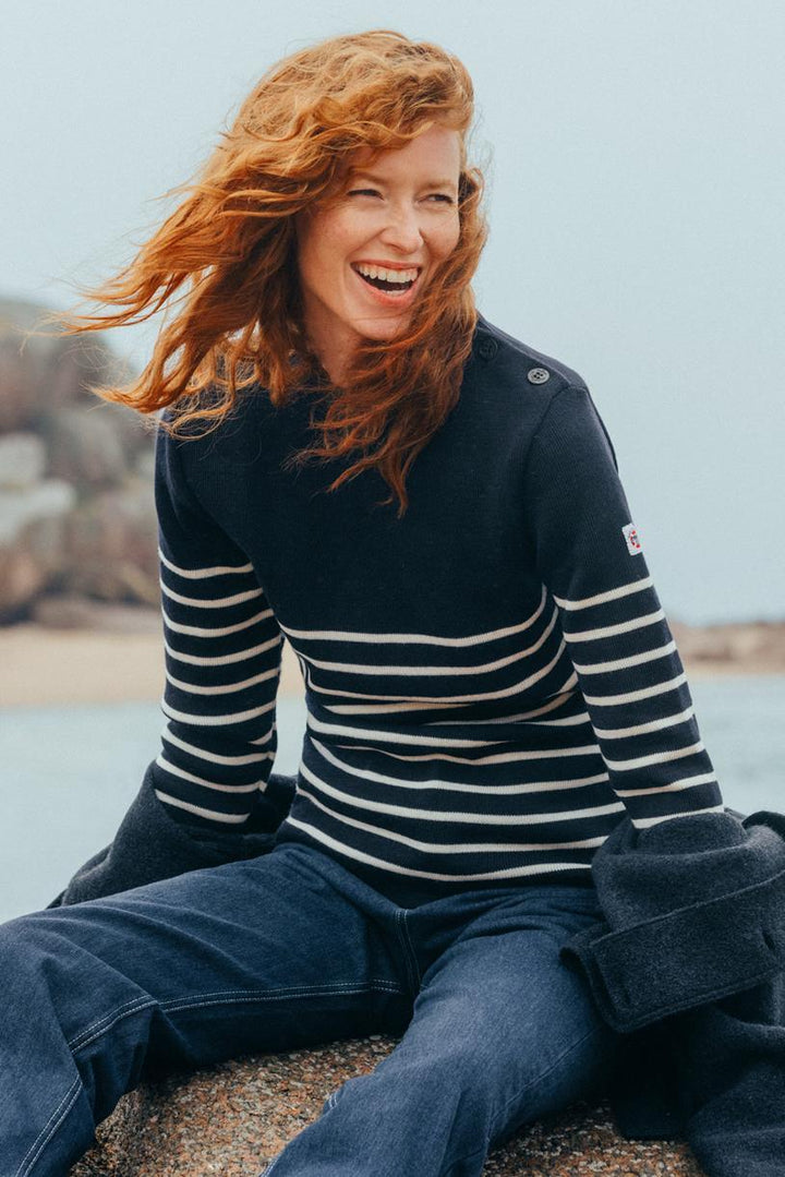 Pull marin "Petit Erquy" 100% Laine - Femme