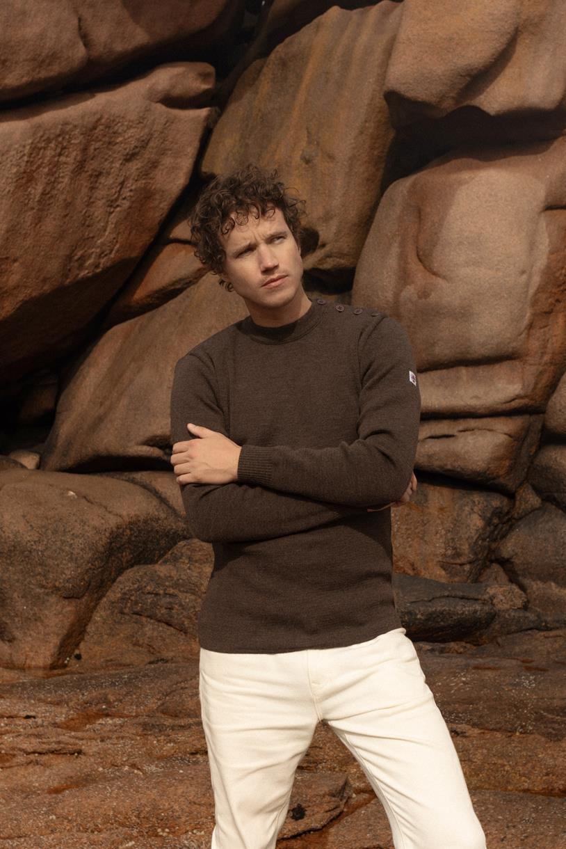 "Petit Erquy" Navy 100% Wool Men's Sailor Sweater - Baie des Caps