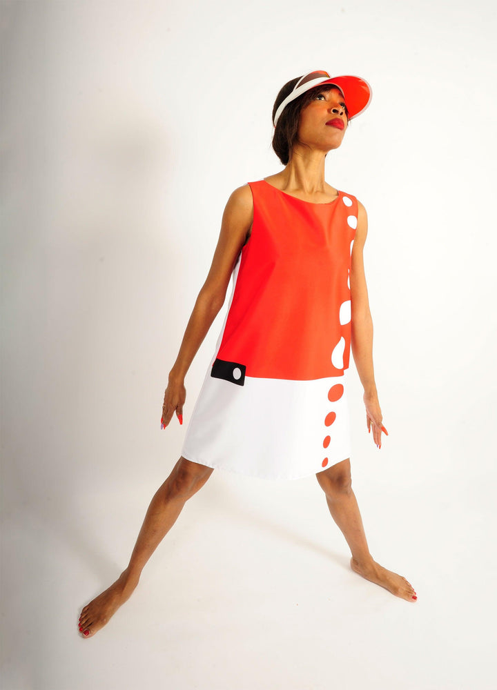 Robe sixties rouge/blanc - Juste une impression - E-POP MODE - Corner de mode phygital