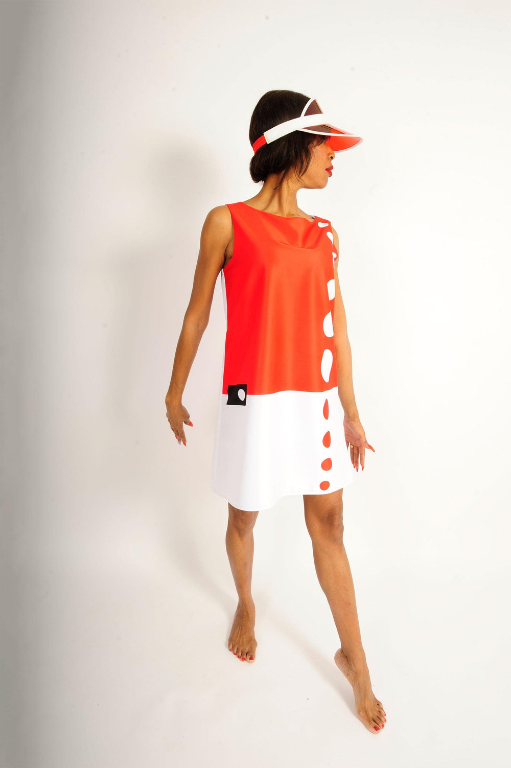 Robe sixties rouge/blanc - Juste une impression - E-POP MODE - Corner de mode phygital