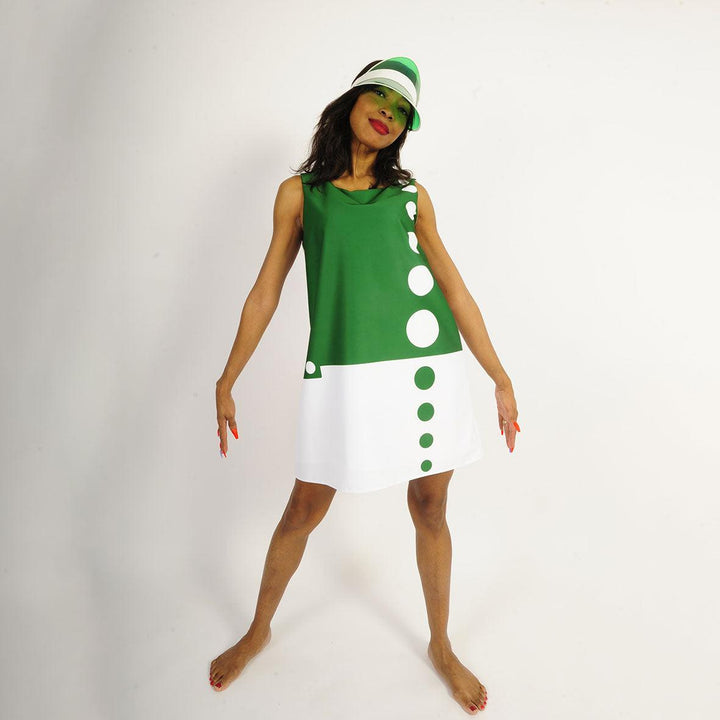 Robe sixties vert/blanc - Juste une impression - E-POP MODE - Corner de mode phygital