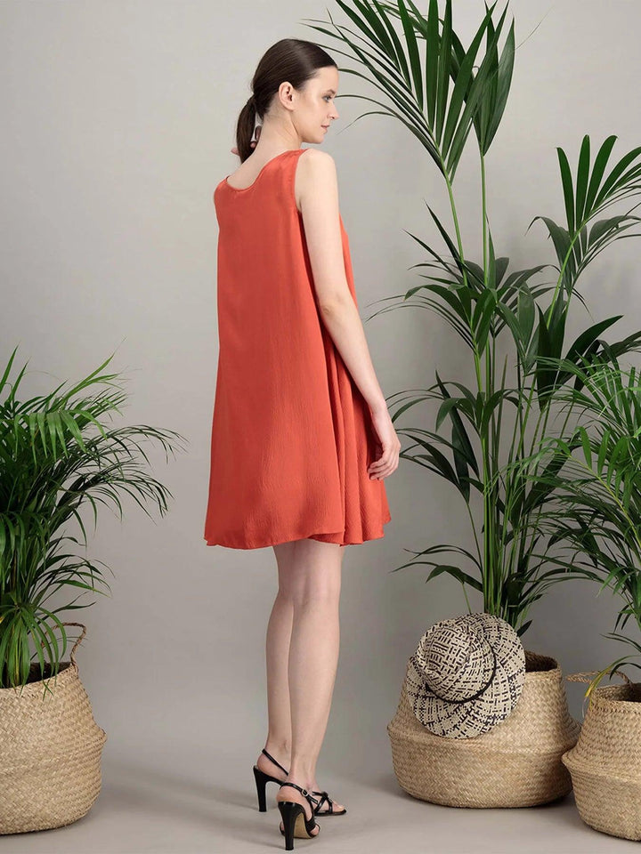 robe-soie-gaufree-orange-evasee-miscelia-5_E-POP-MODE