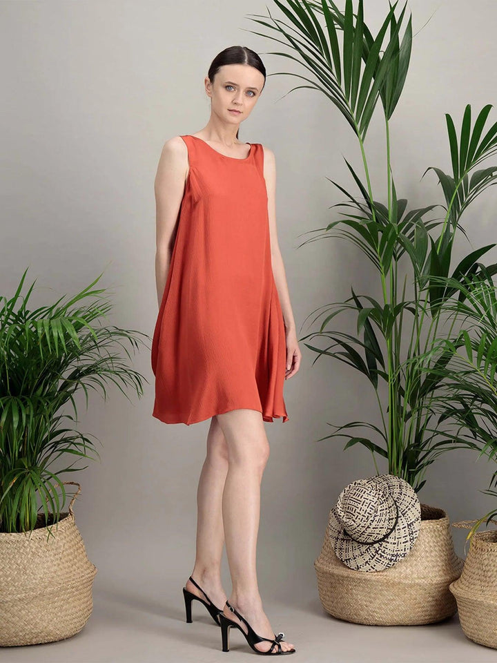 robe-soie-gaufree-orange-evasee-miscelia-6_E-POP-MODE